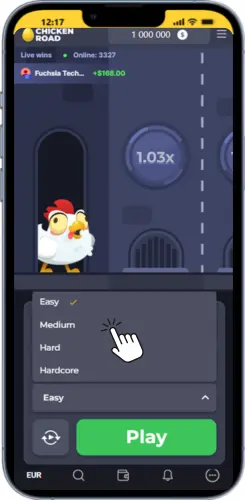 Selecting risk level in Chicken Road real money game