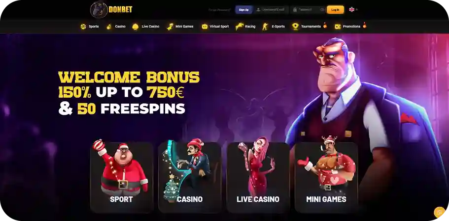 DonBet Casino desktop version screenshot