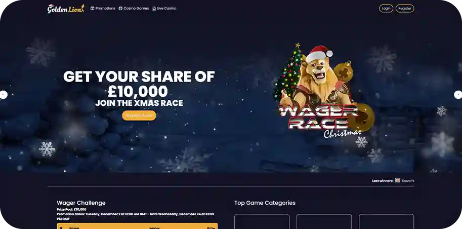 Golden Lion Casino desktop version screenshot